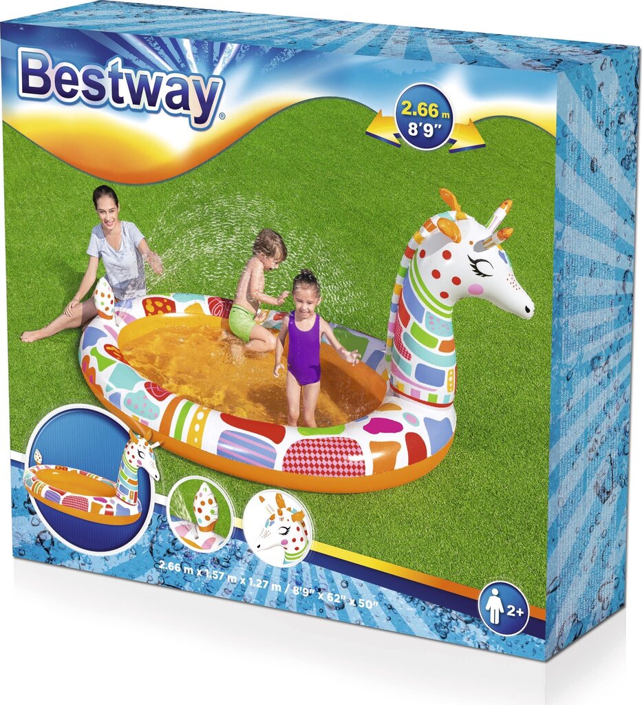 Pripučiamas baseinas Bestway Groovy Giraffe, 266x157x127 cm kaina ir informacija | Baseinai | pigu.lt