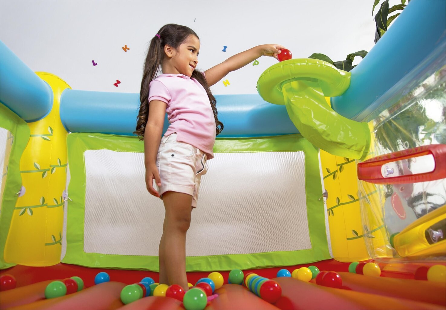 Pripučiamas batutas Fisher-Price Jumptacular Bouncer, su kamuoliukais цена и информация | Pripučiamos ir paplūdimio prekės | pigu.lt