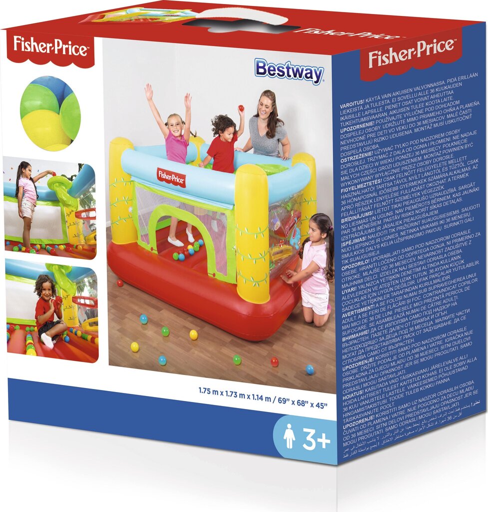 Pripučiamas batutas Fisher-Price Jumptacular Bouncer, su kamuoliukais цена и информация | Pripučiamos ir paplūdimio prekės | pigu.lt