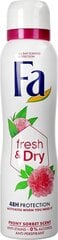 Дезодорант-спрей Fa Fresh & Dry Peony Sorbet, 150 мл цена и информация | Дезодоранты | pigu.lt