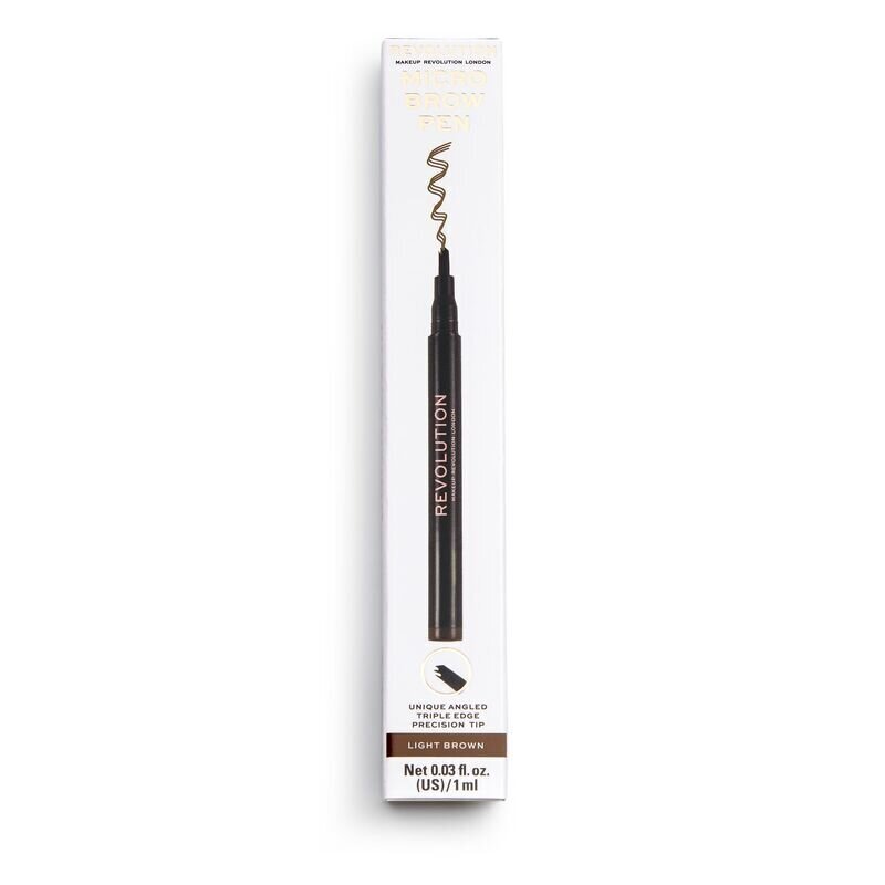 Antakių pieštukas Makeup Revolution Micro Brow 1 ml, Light Brown kaina ir informacija | Antakių dažai, pieštukai | pigu.lt