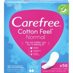 Higieniniai įklotai Carefree Cotton Feel Normal Fresh, 56 vnt kaina ir informacija | Tamponai, higieniniai paketai, įklotai | pigu.lt