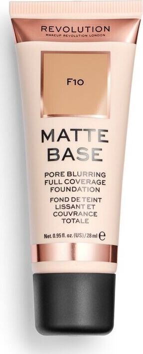 Makiažo pagrindas Makeup Revolution Matte Base Foundation F10, 28ml цена и информация | Makiažo pagrindai, pudros | pigu.lt