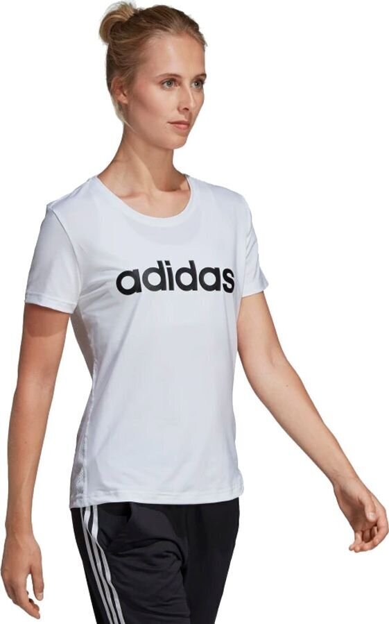 Marškinėliai moterims Adidas DU2080, balti kaina ir informacija | Marškinėliai moterims | pigu.lt