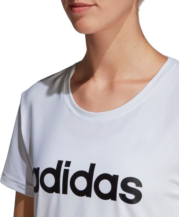 Sportiniai marškinėliai moterims Adidas W D2M Logo Tee W DU2080, balti kaina ir informacija | Sportinė apranga moterims | pigu.lt