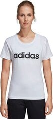 Sportiniai marškinėliai moterims Adidas W D2M Logo Tee W DU2080, balti kaina ir informacija | Adidas Drabužiai moterims | pigu.lt