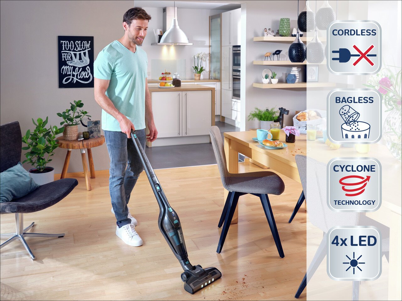 Leifheit Rotaro PowerVac 2in1 kaina ir informacija | Dulkių siurbliai-šluotos | pigu.lt