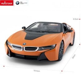 Машинка на дистанционном управлении Rastar BMW i8 1:12, оранжевая цена и информация | Игрушки для мальчиков | pigu.lt