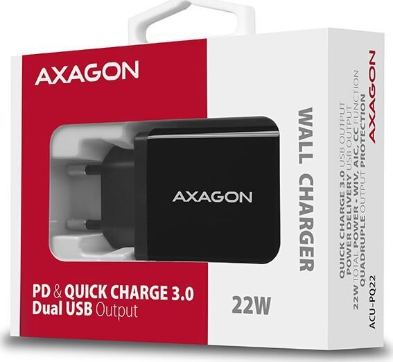 Axagon ACU-PQ22 kaina ir informacija | Krovikliai telefonams | pigu.lt