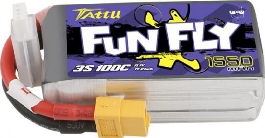 Akumuliatorius Tattu Funfly 1550mAh 11,1V 100C 3S1P XT60 kaina ir informacija | Išmanioji technika ir priedai | pigu.lt