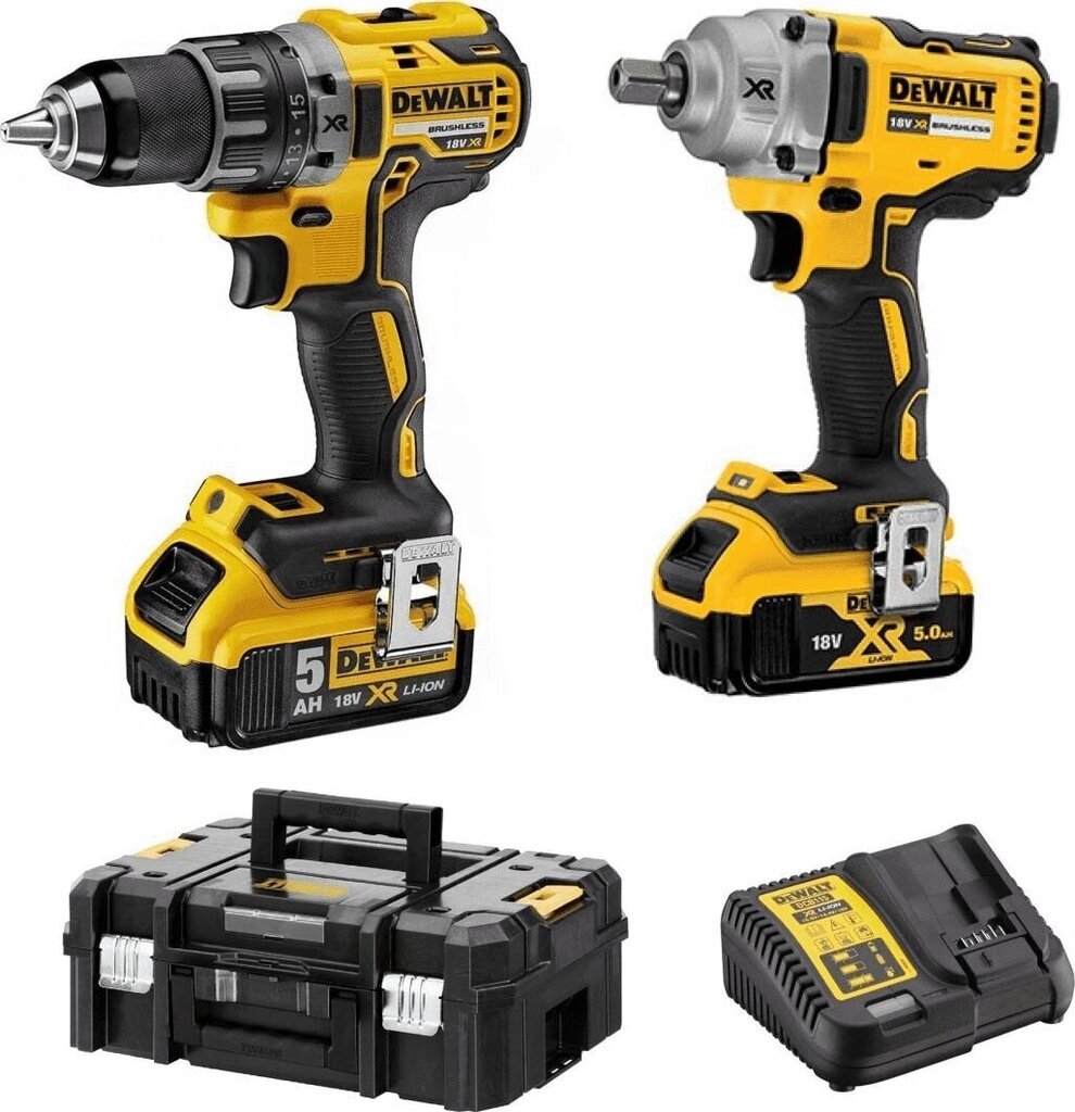 Dewalt įrankių rinkinys Combo XR 18V DCD791 + DCF894 + 2x5.0Ah Li-Ion (DCK2077P2T-QW) kaina ir informacija | Suktuvai, gręžtuvai | pigu.lt