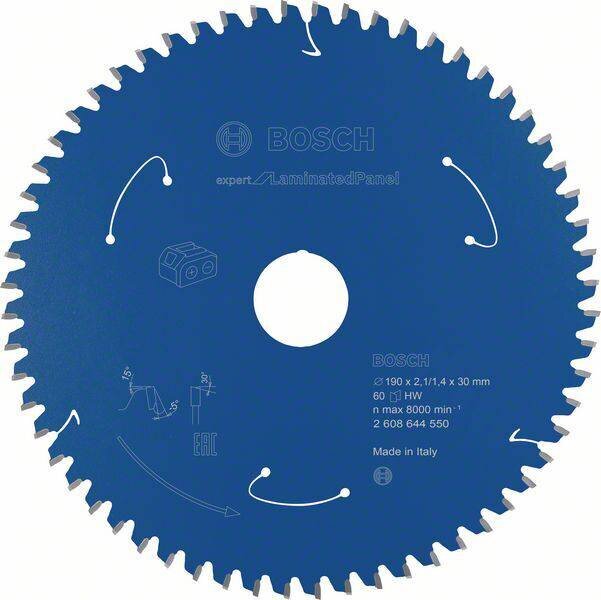 Pjovimo diskas Bosch Expert Laminate, 190 mm kaina ir informacija | Pjūklai, pjovimo staklės | pigu.lt