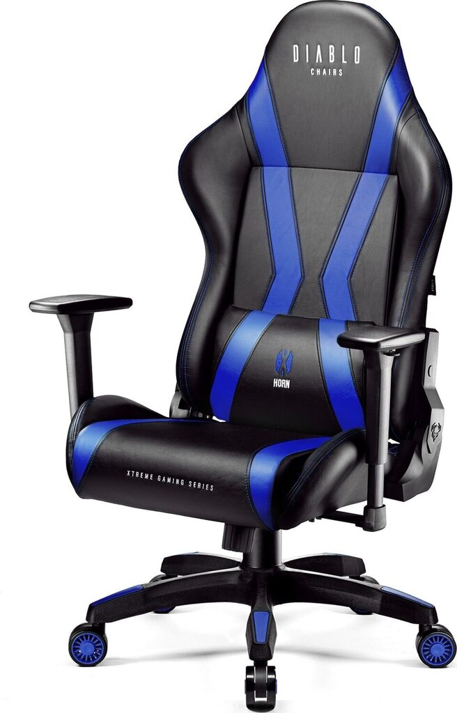 Žaidimų kėdė Diablo X-Hornlczn, juoda/mėlyna kaina ir informacija | Biuro kėdės | pigu.lt