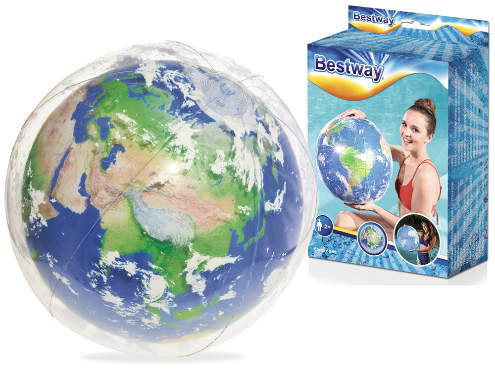 Pripučiamas paplūdimio kamuolys Bestway Earth Explorer, 61 cm kaina ir informacija | Pripučiamos ir paplūdimio prekės | pigu.lt