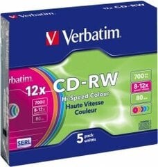 CD-RW diskai Verbatim 43167 kaina ir informacija | Vinilinės plokštelės, CD, DVD | pigu.lt