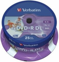 DVD+R diskai Verbatim 43667 kaina ir informacija | Vinilinės plokštelės, CD, DVD | pigu.lt