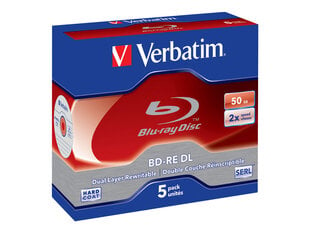 Verbatim 5x BD-RE DL 50GB 2x JC цена и информация | Виниловые пластинки, CD, DVD | pigu.lt