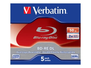 Verbatim 5x BD-RE DL 50GB 2x JC цена и информация | Виниловые пластинки, CD, DVD | pigu.lt