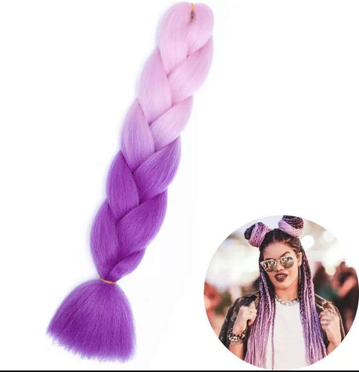 Plaukų pluoštas - kanekalonas ombre rožinė/violetinė kaina ir informacija | Plaukų aksesuarai | pigu.lt
