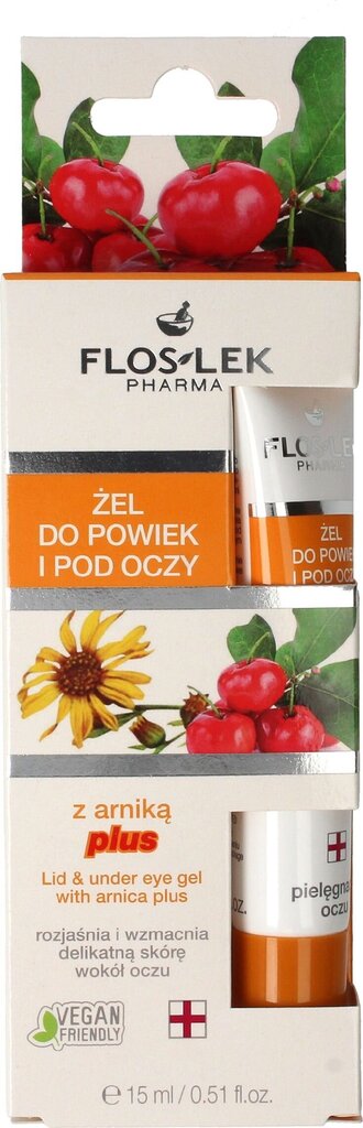 Akių vokų gelis Floslek Arnica Plus, 15 ml kaina ir informacija | Paakių kremai, serumai | pigu.lt