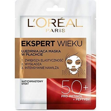 Tvirtinamoji lakštinė veido kaukė L'Oreal paris Age Specialist 45+ 30 g kaina ir informacija | Veido kaukės, paakių kaukės | pigu.lt