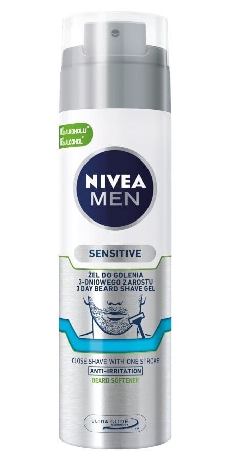 Skutimosi gelis Nivea Men Sensitive 200 ml цена и информация | Skutimosi priemonės ir kosmetika | pigu.lt