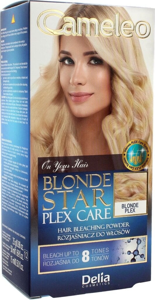 Plaukų šviesinimo priemonė Delia Cosmetics Cameleo Blonde Star Plex Care kaina ir informacija | Plaukų dažai | pigu.lt