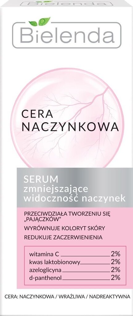 Serumas Bielenda Couperose Skin Serum Reducing the Visibility of Capillaries, 30ml kaina ir informacija | Veido aliejai, serumai | pigu.lt