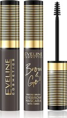 Antakių tušas Eveline Brow & Go nr 02 Dark, 6ml kaina ir informacija | Antakių dažai, pieštukai | pigu.lt