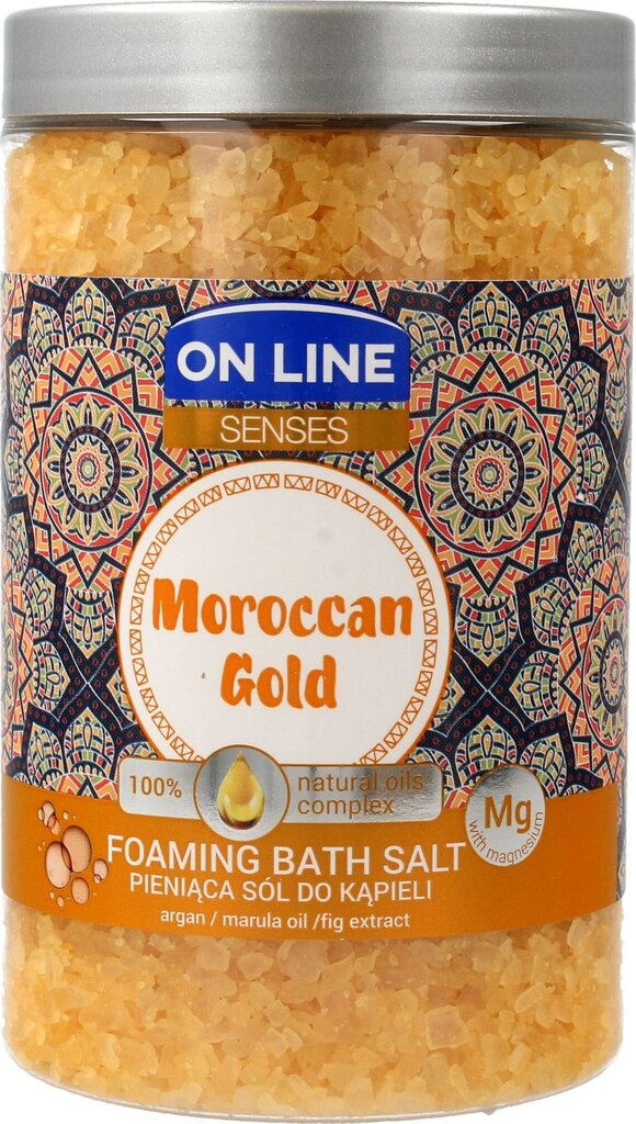 Vonios druska On Line Senses Moroccan Gold, 480 g kaina ir informacija | Dušo želė, aliejai | pigu.lt