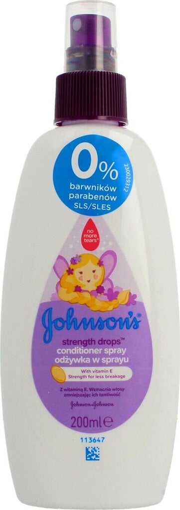 Purškiamas kondicionierius Johnsons baby Strenght Drops, 200ml kaina ir informacija | Kosmetika vaikams ir mamoms | pigu.lt