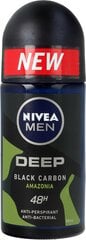 Rutulinis dezodorantas vyrams Nivea Deep Black Carbon Amazonia, 50ml kaina ir informacija | Dezodorantai | pigu.lt