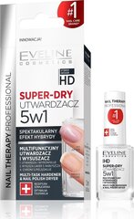 Многофункциональное средство для укрепления ногтей Eveline Cosmetics Nail Therapy Professional Super-Dry 5in1, 12мл цена и информация | Лаки, укрепители для ногтей | pigu.lt