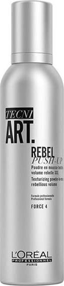 Tekstūrizuojanti ir apimties suteikianti purškiama plaukų pudra L’Oreal Professionnel Tecni Art Rebel Push-Up Force 4, 250 ml цена и информация | Plaukų formavimo priemonės | pigu.lt