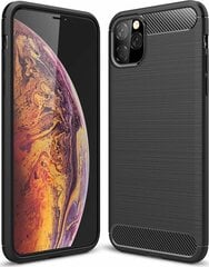 Dėklas Carbon skirtas iPhone 11 Pro Max, juoda kaina ir informacija | Telefono dėklai | pigu.lt