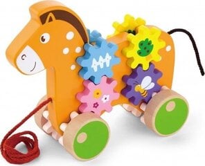 Деревянная игрушка-каталка лошадка на веревочке Viga цена и информация | Игрушки для малышей | pigu.lt