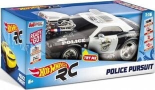 Nuotoliniu būdu valdomas policijos automobilis Hot Wheels RC Police Pursuit 1:16 цена и информация | Игрушки для мальчиков | pigu.lt