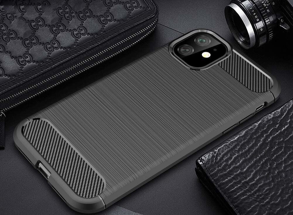 Forcell Carbon Case Iphone 11 juodas kaina ir informacija | Telefono dėklai | pigu.lt