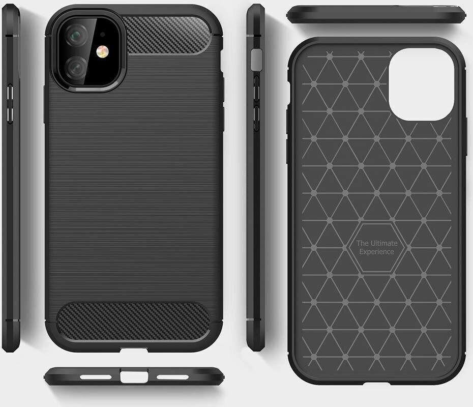 Forcell Carbon Case Iphone 11 juodas kaina ir informacija | Telefono dėklai | pigu.lt