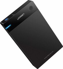 Išorinis diskas Ugreen US222 SATA, HDD 3,5" USB 3.0, juodas kaina ir informacija | Išoriniai kietieji diskai (SSD, HDD) | pigu.lt