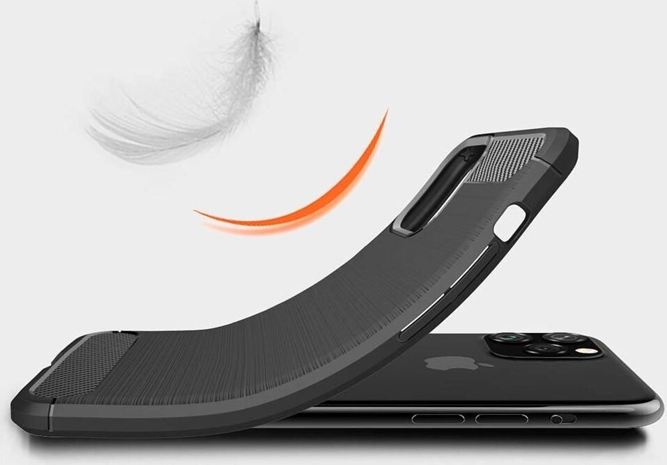 Dėklas Carbon skirtas iPhone 11 Pro, juoda kaina ir informacija | Telefono dėklai | pigu.lt