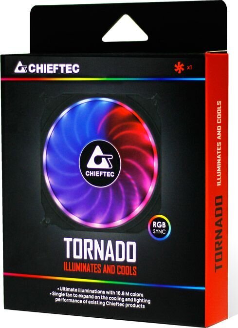 Chieftec Tornado (CF-1225RGB) цена и информация | Kompiuterių ventiliatoriai | pigu.lt