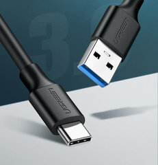 Кабель Ugreen US184 USB - USB-C 3.0, 0.5 м, черный цена и информация | Кабели для телефонов | pigu.lt