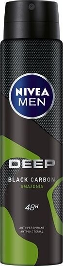 Purškiamas dezodorantas Nivea Deep Black Carbon Amazonia 250 ml kaina ir informacija | Dezodorantai | pigu.lt