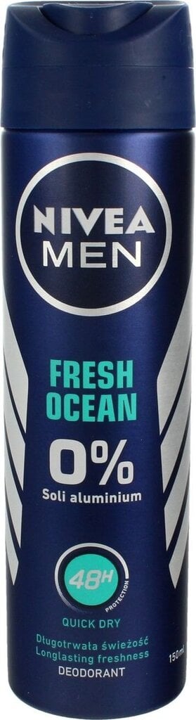 Purškiamas dezodorantas Nivea Fresh Ocean vyrams, 150ml цена и информация | Dezodorantai | pigu.lt