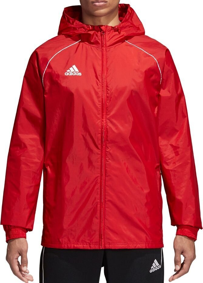 Sportinė striukė vyrams Adidas Core 18 Rain M CV3695 (45216), raudona kaina ir informacija | Sportinė apranga vyrams | pigu.lt