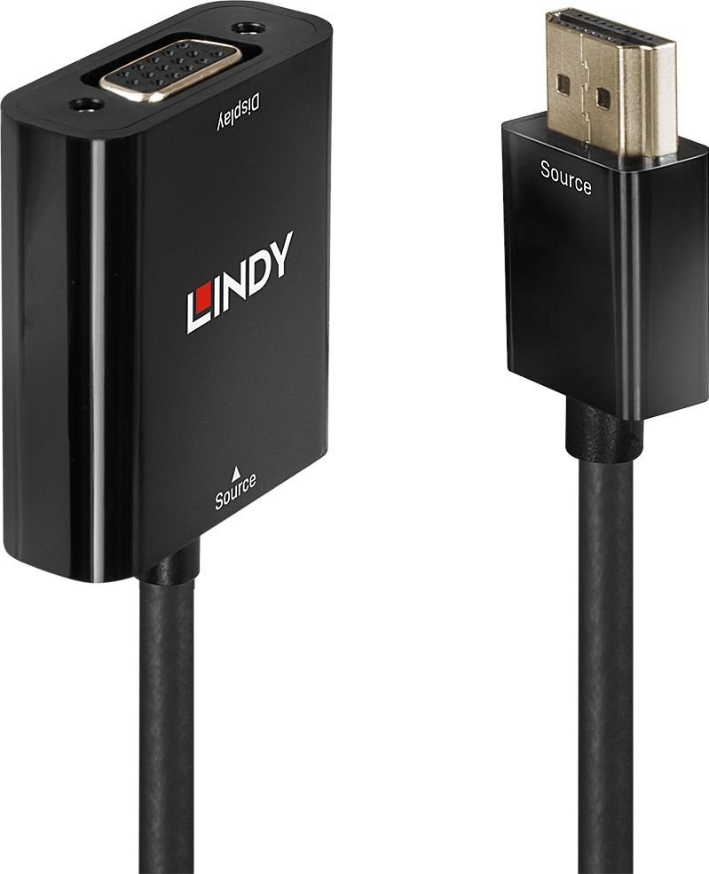 Lindy HDMI į VGA 38291 цена и информация | Kabeliai ir laidai | pigu.lt