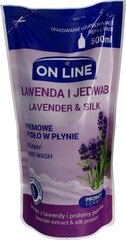 Сменный блок жидкого мыла On Line Probiotic Formula Лаванда и шелк, 500 мл цена и информация | Мыло | pigu.lt