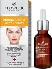 Осветляющий ночной кислотный скраб FlosLek Dermo Expert White and Beauty 30 мл цена и информация | Средства для очищения лица | pigu.lt