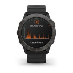 Garmin Fenix 6X Pro Solar, Titanium Carbon Gray DLC with Black Band цена и информация | Смарт-часы (smartwatch) | pigu.lt